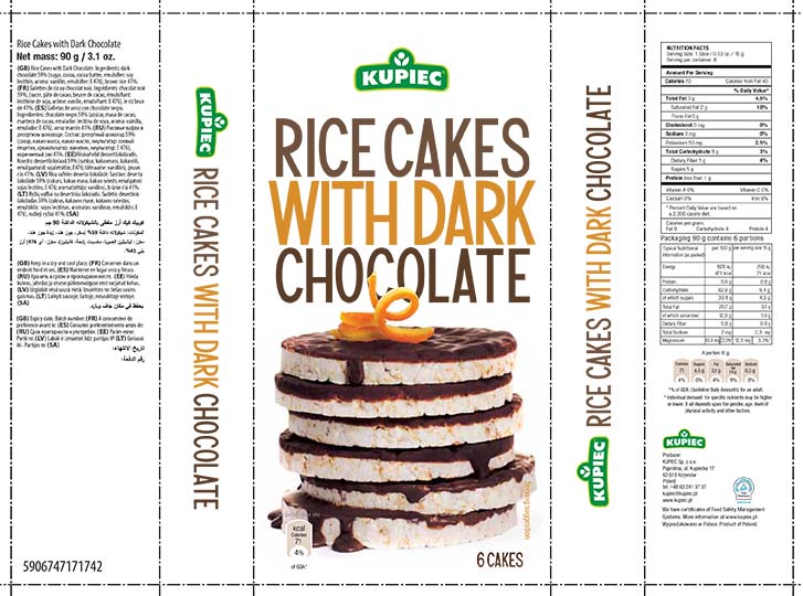 J&B European Distribution Inc. Issues Allergy Alert For Undeclared Milk In Kupiec Rice Cakes With Dark Chocolate